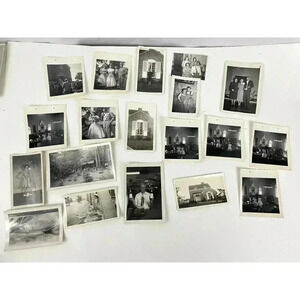 Antique Lot of 19 B&W Photographs 1930's Wedding Illinois Estate Find OOAK